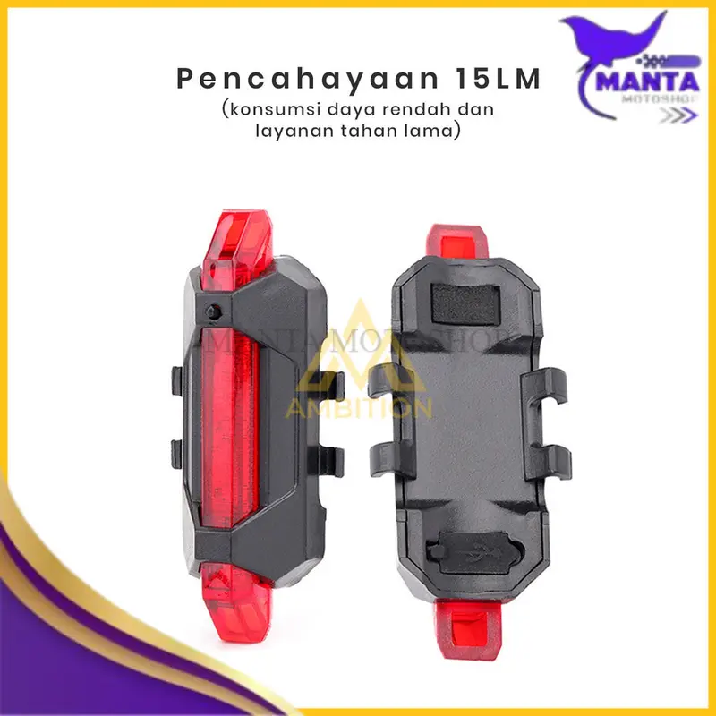 Lampu sepeda usb charger sepeda gunung mtb cycling belakang depan [Bisa Bayar Ditempat] 2