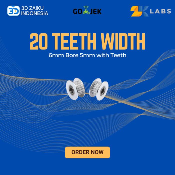 Gambar ZKLabs GT2 20 teeth Width 6mm Bore 5mm with Teeth dari 3D Zaiku Indonesia Kota Administrasi Jakarta Barat Tokopedia