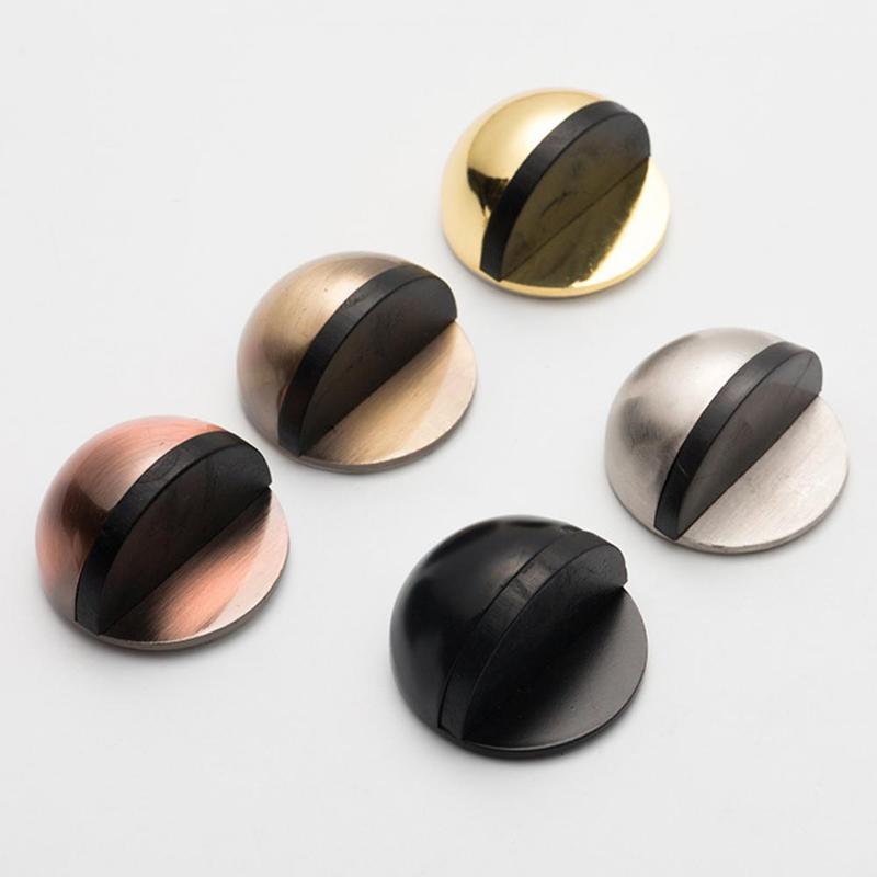 Product Introduction of Door Stopper Non Punching Sticker Stainless Steel Rubber Door Stopper Door Holders Catch Floor Mounted Anti-collision Door Stop 8