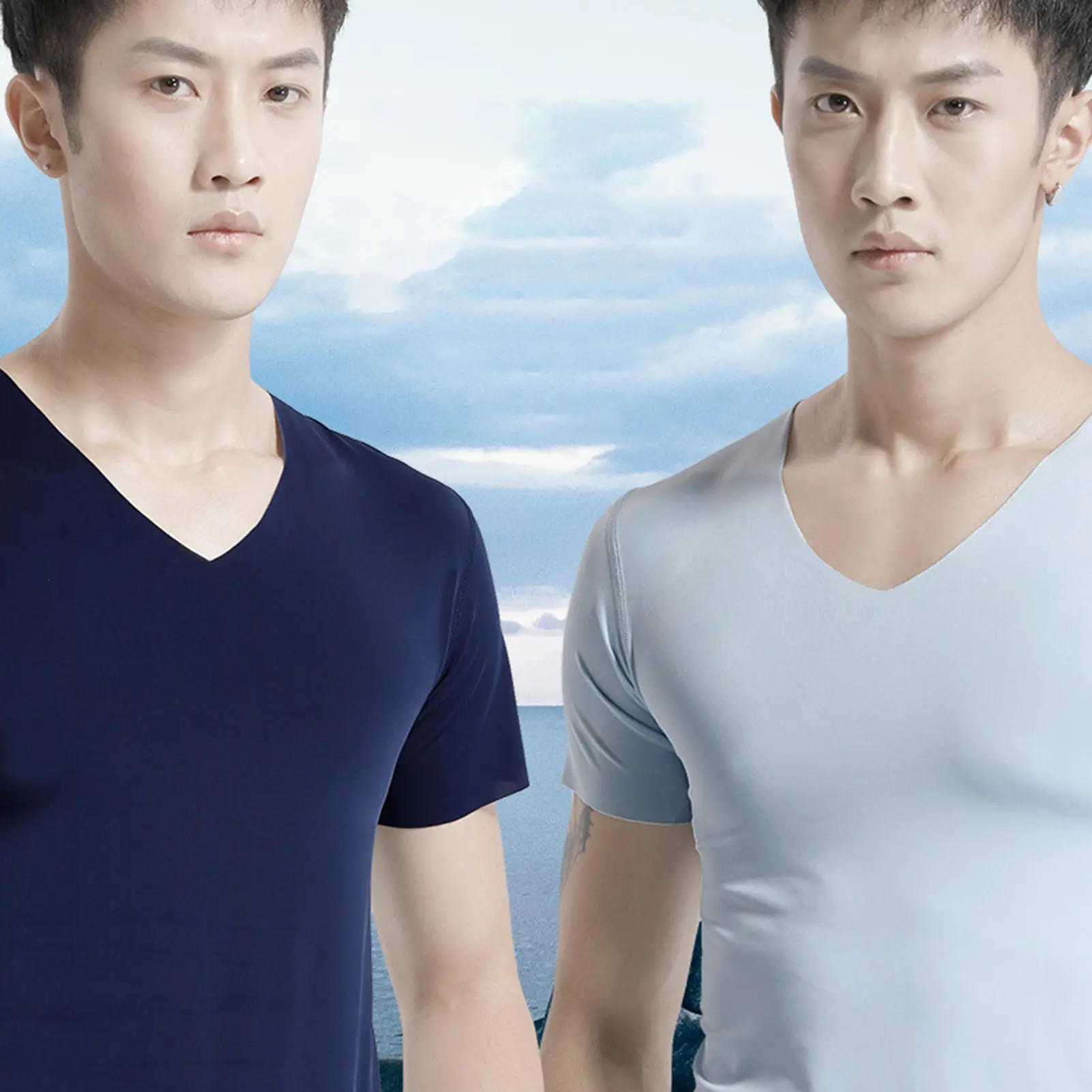 Áo Thun Chống Co Giãn Cho Nam, Cổ Chữ V, Mỏng, Polyester, Cho Thể Dục, Cho Phòng Tập Thể Dục, Mùa Hè
