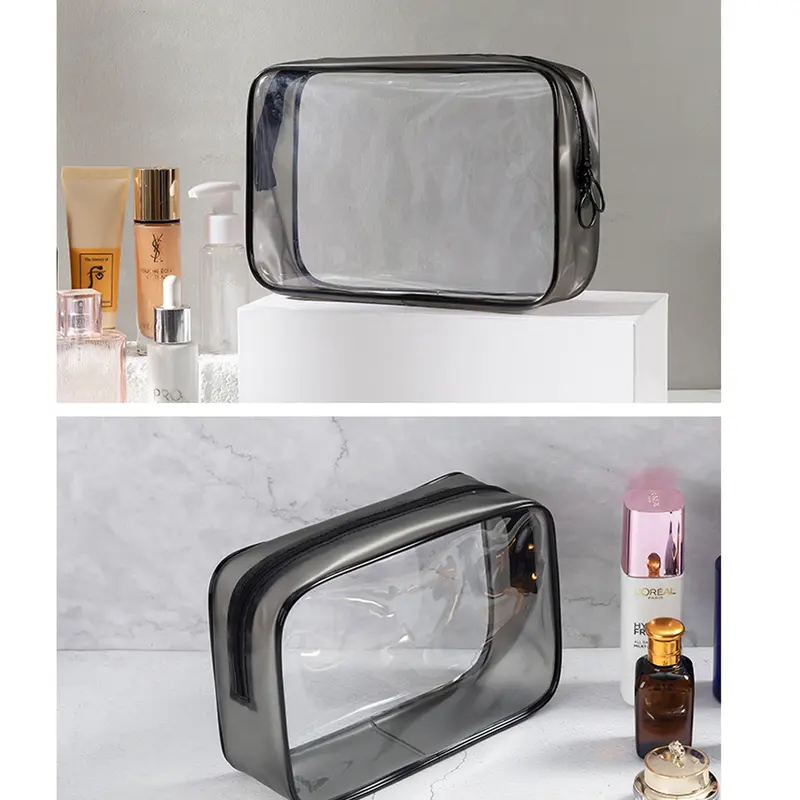 Tas Pouch Kosmetik Polos Transparan Anti Air  Tempat Make Up Pouch Kosmetik Transparan 1