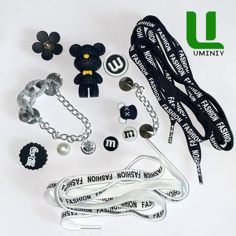 UMINIY Aksesoris Sandal Lucu Boneka Kartun/Bunga/Beruang/Anak Anjing Aksesori Sandal DIY