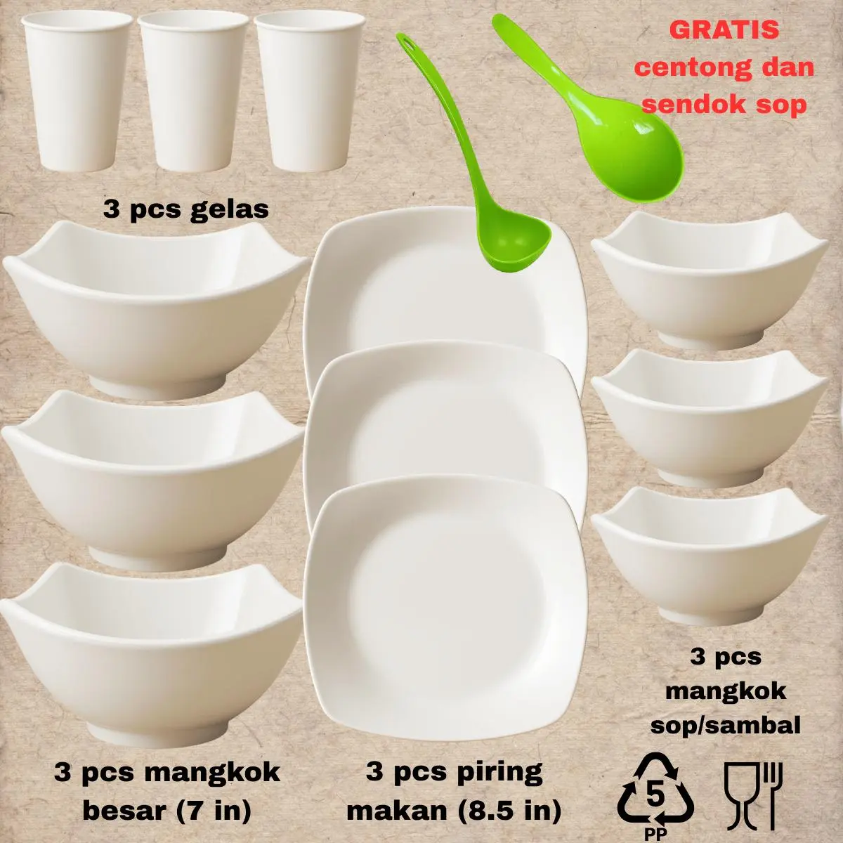 KOMBO MAUT 14 pcs set makan lengkap
