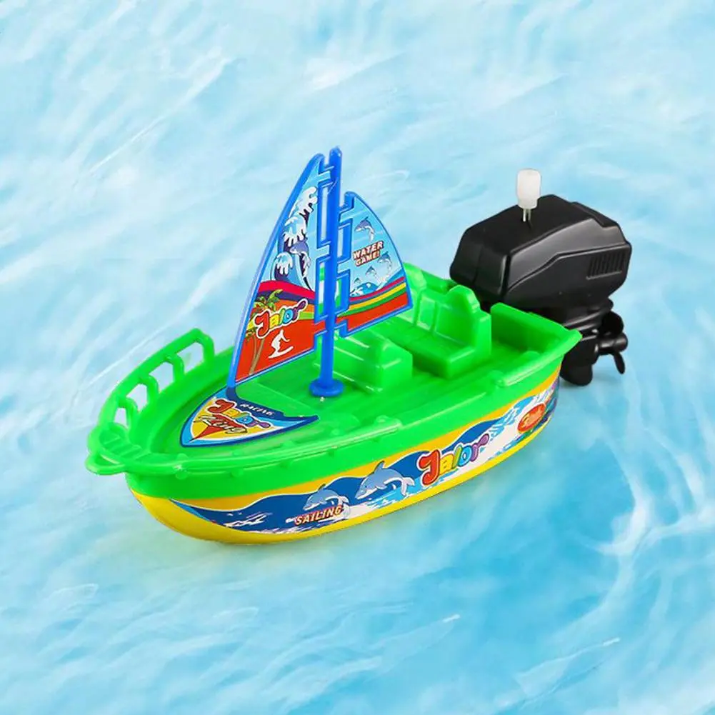 1 Pc Speed Boat Ship Wind Up Toy Float In Water Kids Classic Clockwork Children Boys Gifts Summer Shower Bath Toys