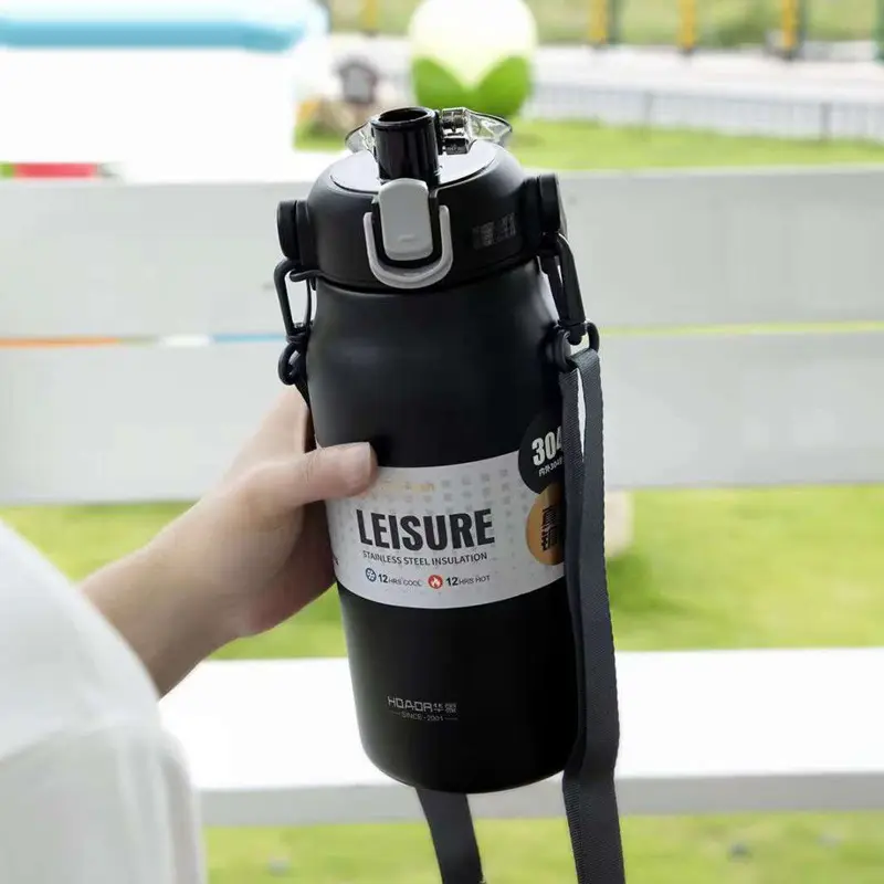 Bình Giữ Nhiêt KUANGDI 7050 Inox 304 Dung Tích 1300ml 1800ml Có Ống Hút Quai Xách Dây Đeo Lõi Lọc Trà Tiện Dụng 4