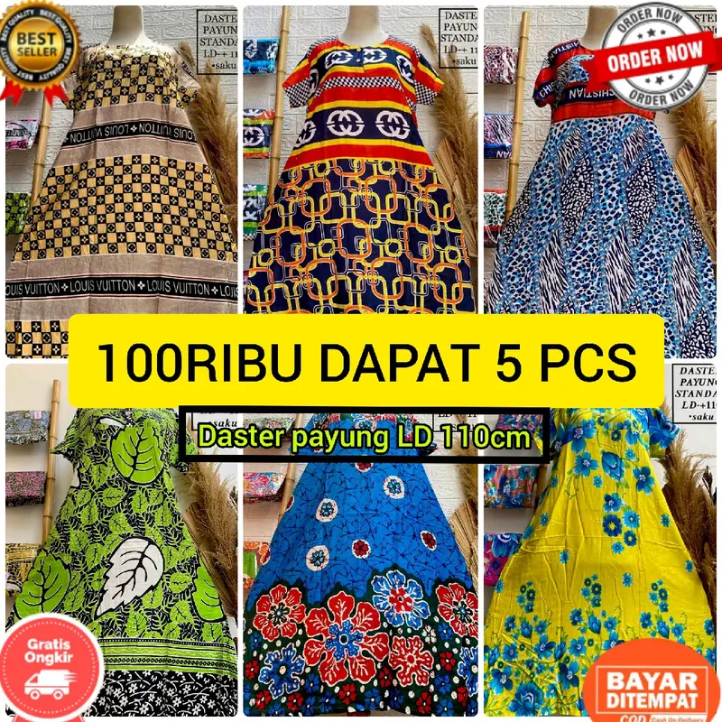 5 pcs DASTER PAYUNG LD 110cm  BUSUI DASTER 100 DAPAT 5 GROSIR DASTER 3