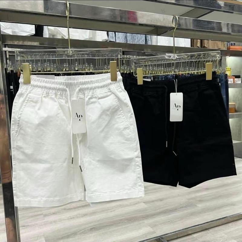 Quần Short Kaki Nam Lưng Thun Trắng Đen Menswear Có Túi Quần Lửng 0