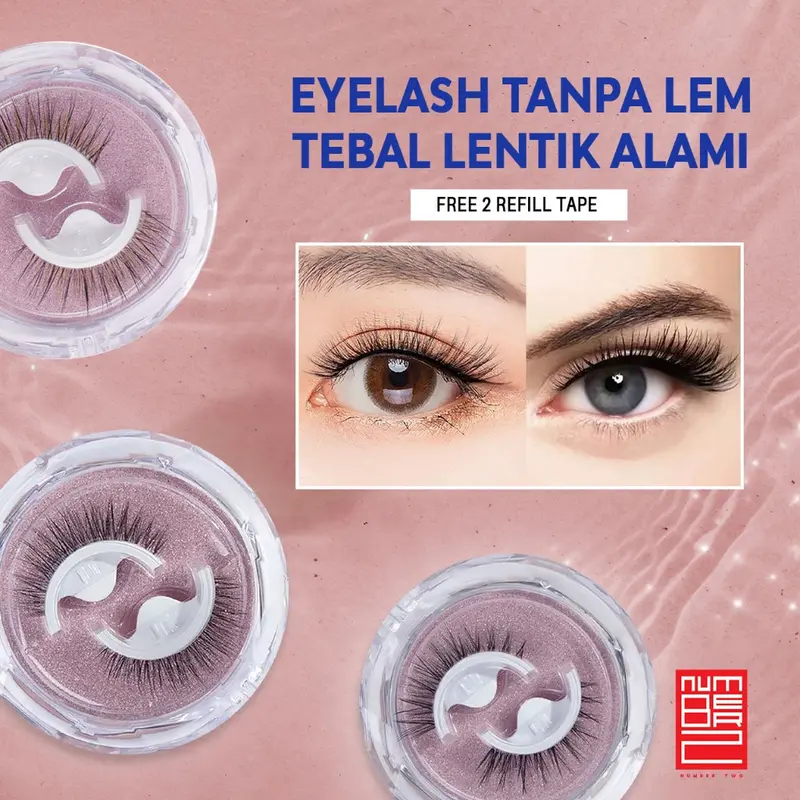 Eyelash extensions bulu mata palsu dengan lem free glue perekat 3D magnetic langsung tempel untuk natural Latina cosplay ala korea look cetar 1