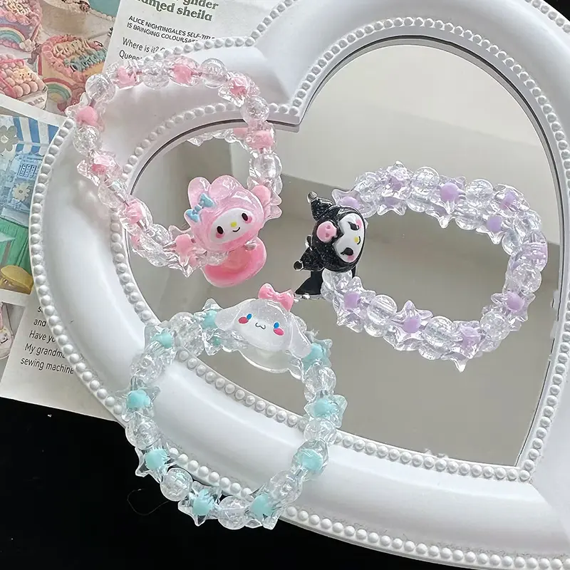 Vòng Tay Thời Trang Hoạt Hình Dễ Thương, Đính Cườm, Phong Cách Kawaii, Hàng Mới Về, Có Cinnamoroll, Kuromi Và Các Nhân Vật Giả, Giá Trị Cao, Thích Hợp Làm Quà Tặng Bạn Thân Móc Khoá Phụ Kiện 1