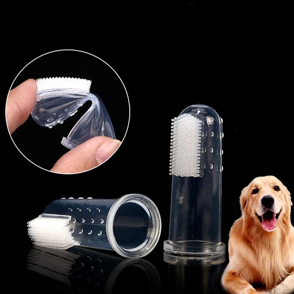Pet Finger Toothbrush Silicone Toothbrush Dog Cat Finger Brush Toothbrush Finger Pet Supplies F2G5