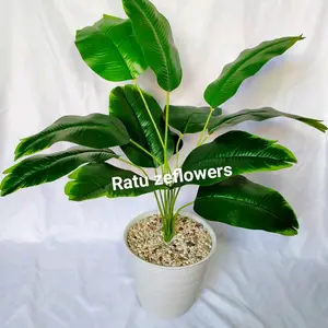 DAUN HIAS PISANG ARTIFICIAL Latex 12 daun pot virus uk20cm