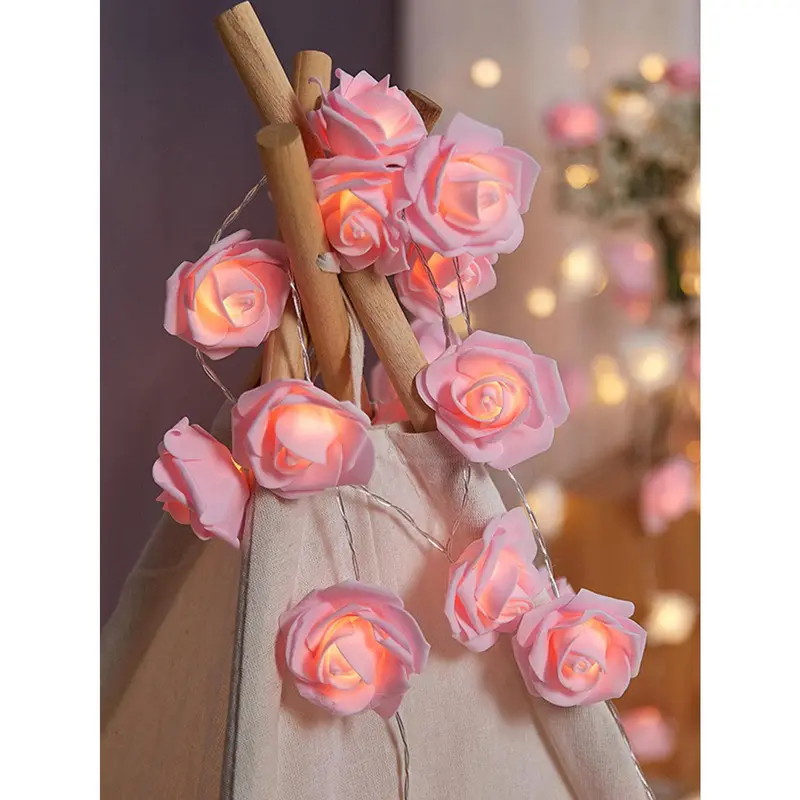 Led Rose Flower String Lights, Indoor Romantic Decoration For Proposal, Birthday, Girls' Room Decor gifts  best  friend scream  mask Ornaments Pink 4