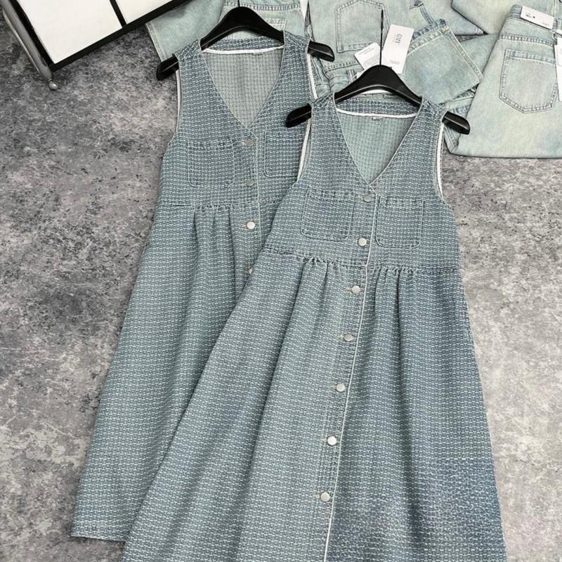 Váy bò sát nách vân nổi HangTong qc váy nữ Women