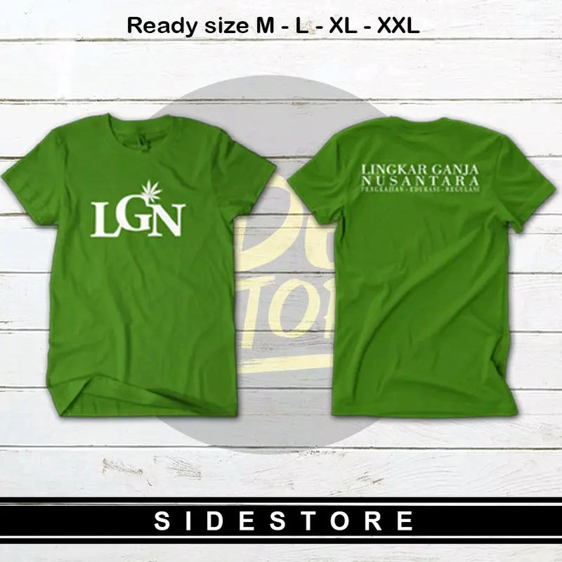 BAJU KAOS LGN LINGKAR GANJA NUSANTARA BAHAN KATUN KUALITAS PREMIUM TIDAK PANAS- Santai Crew Neck Polos Hitam Katun Combed Custom Panjang Sablon Pria Distro Pendek 1