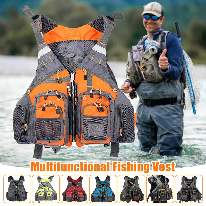 1X Summer Male Vest Fishing Outdoor Photographer Camping Vest SafetyJacket Boating Padded