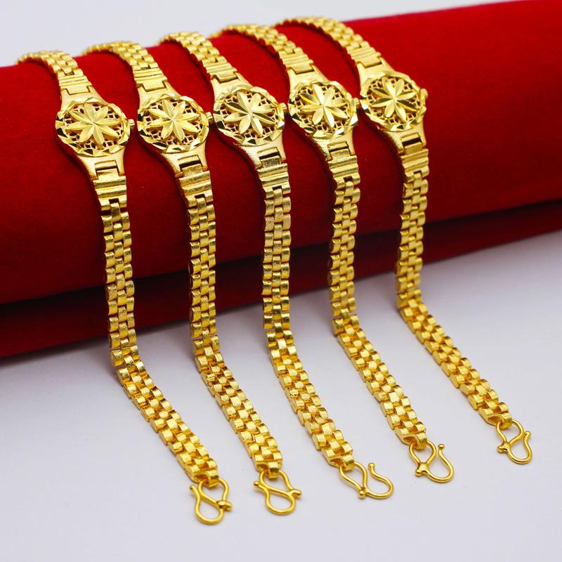 Sand Gold Sunflower Rice Shaped Watch S Buckle Bracelet Women's Fashion Versatile Long Lasting Color Bracelet Bracelet Bridal Wedding Birthday Party Gift crunchy  pepper  bracelet 3