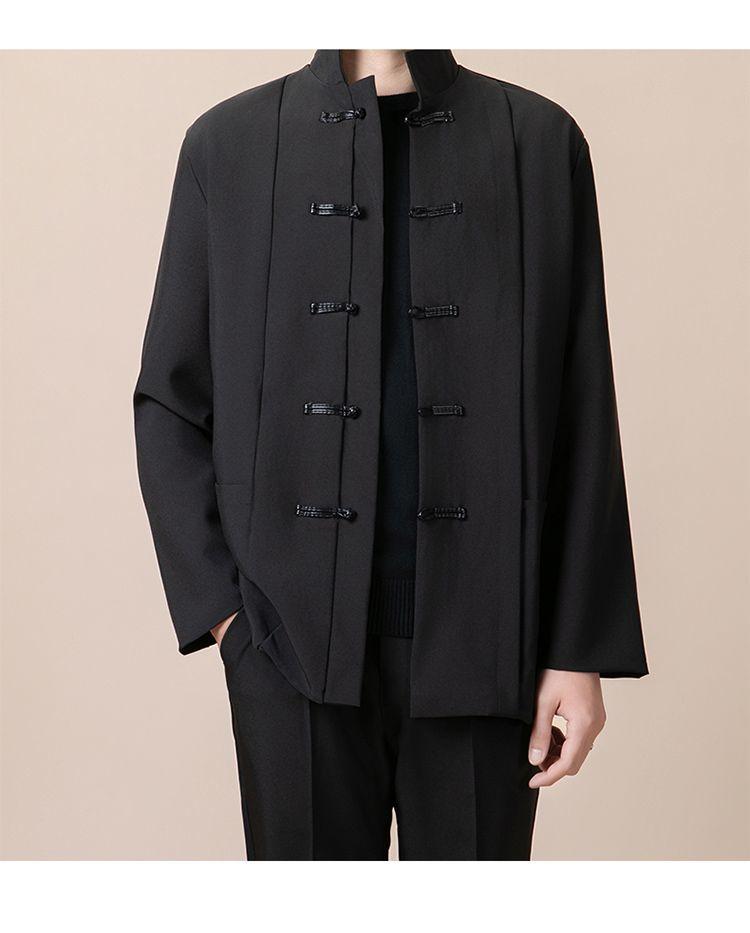 Product Introduction of New Chinese Style Men's Stand Collar Zhongshan Suit Retro Niche Button Wedding Chinese Style Tang Suit Jacket Set Elegant Trendy Women 28