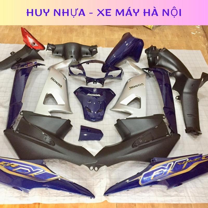 Dàn Áo Wave 100 Kèm Tem 3 Lớp Bộ Vỏ Xe Wave 100 50cc RS S100 màu Xanh Tím Nhãn Dán Decal Sticker