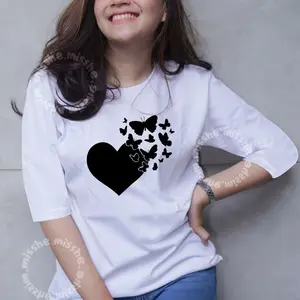 COD ID - Tshirt Raglan 3/4 Motif DTF fly and love / Kaos Katun Wanita / Baju Kaos Wanita Terbaru 2024 / Kaos Polos Wanita / Kaos Korean Style / Kaos Cewe Jumbo Raglan 3/4 Crew Neck swag girl cup