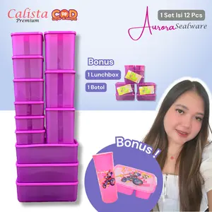 [BISA COD] Calista Aurora Set 14 pcs Free Botol & Lunchbox