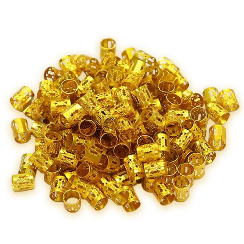 Product Introduction of 100pcs Beads Adjustable Hair Braids Dreadlock Beads Braid Rings Cuff Clips Tubes 15