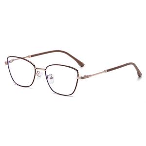 Kính Đổi Màu, Mắt Mèo, Gọng Kim Loại, Nhạy Cảm Ánh Sáng, Thời Trang, Kính Cận Thị Chống Xanh Dương, Thích Hợp Cho Người Đeo Kính