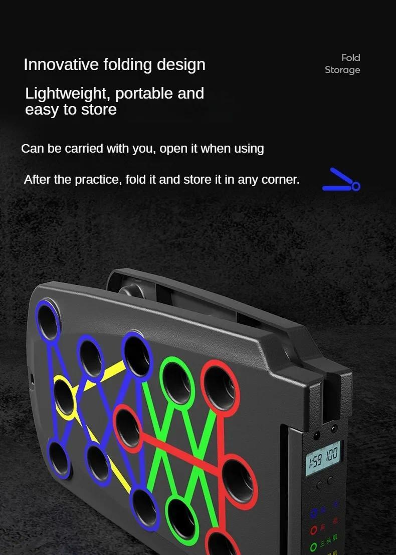 Product Introduction of Portable Multifunctional Push-up Board Set With Handles Foldable Fitness Equipment For Chest Abdomen Arms And Back Training 10