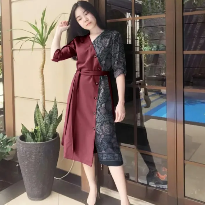 THABISHOP / TUNIK LAUREN ZIBA / FLOW / HN / TUNIK WANITA / TUNIIK REMEJA KEKINIAN / OUTFIT KEREN / BAJU LEBARAN / TERUSAN WANITA / OODT KOREAN STYLE 2