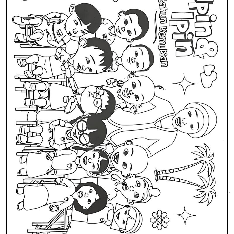 kertas gambar mewarnai anak A4 (UPIN & IPIN) / Pendidikan / Beraneka warna Belajar Perempuan Kotak Toys 7