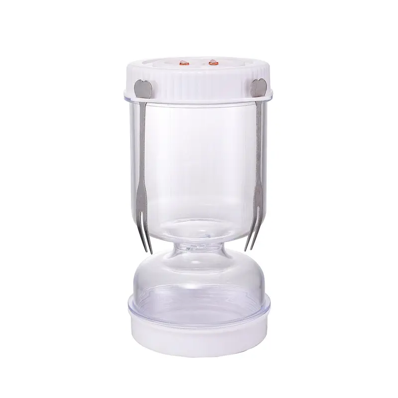 Reusable Food Storage Jar with Fork, 1 Count Durable Leak Proof Food Pickle Container, Kitchen Utensils & Gadgets for Home Dining Room Picnic 2