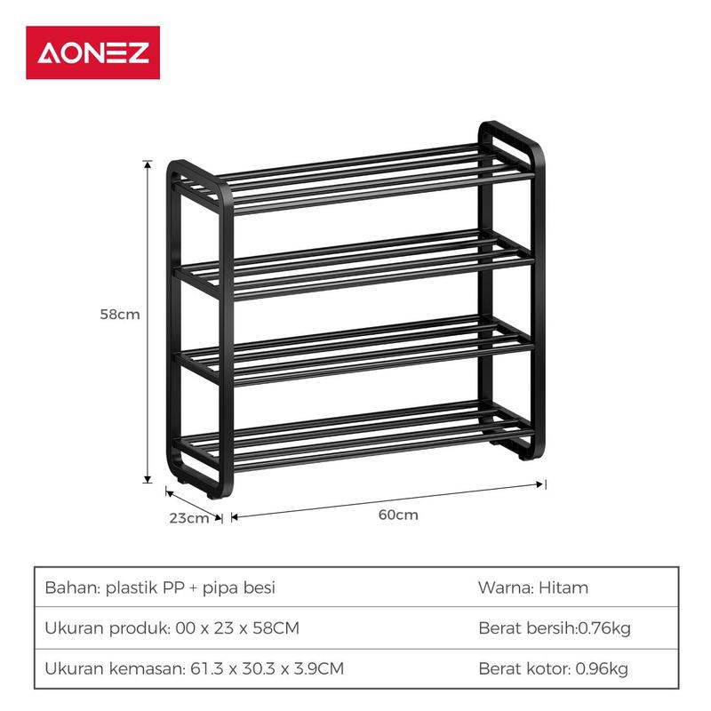 Product Introduction of 【COD】AONEZ INS Fashion Style Rak Sepatu 4 Susun Minimalis Besi Bertingkat Rak Susun Sepatu > 25 kg mendunia 12