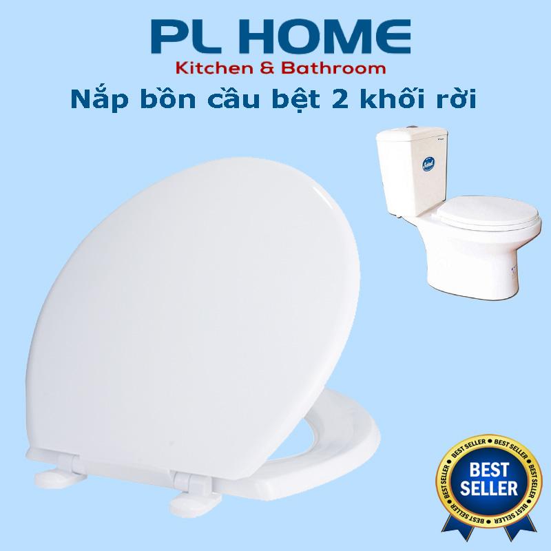 Nắp bồn cầu nhựa dùng cho bồn cầu 2 khối rời phổ thông, có kèm đầy đủ chân ốc - Xem kích thước kèm theo