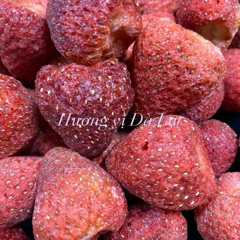 Túi 100G Dâu tây sấy giòn không đường ăn vặt tốt cho sức khoẻ