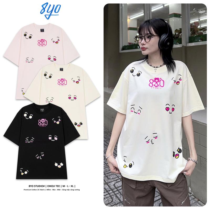 Áo Thun 8YO EMOJI Tee Unisex Local Brand Cotton Cổ Tròn Nam Nữ Top