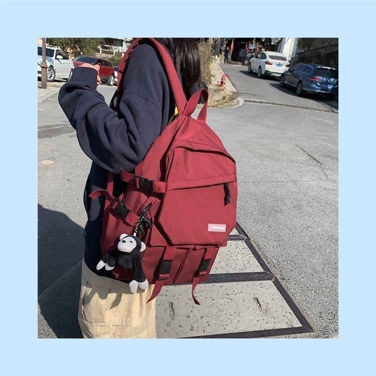 Product Introduction of Schoolbag Male High School Student Ins Fashion Cool Campus Backpack Female College Student Simple Large Capacity Backpack Korean Style 2024 11
