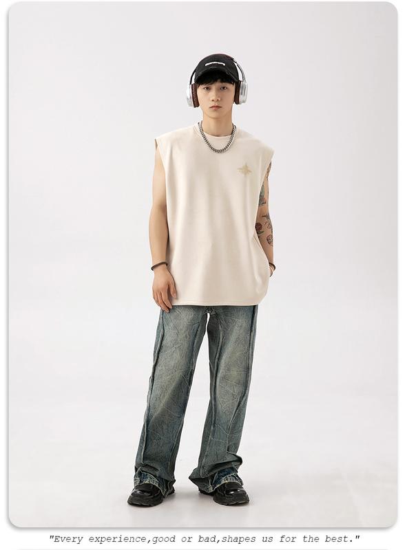 Product Introduction of Lotin Suede Thin Sports Vest Men's 2024 Summer New Sleeveless T-shirt American Letter Printed Casual Waistcoat 13