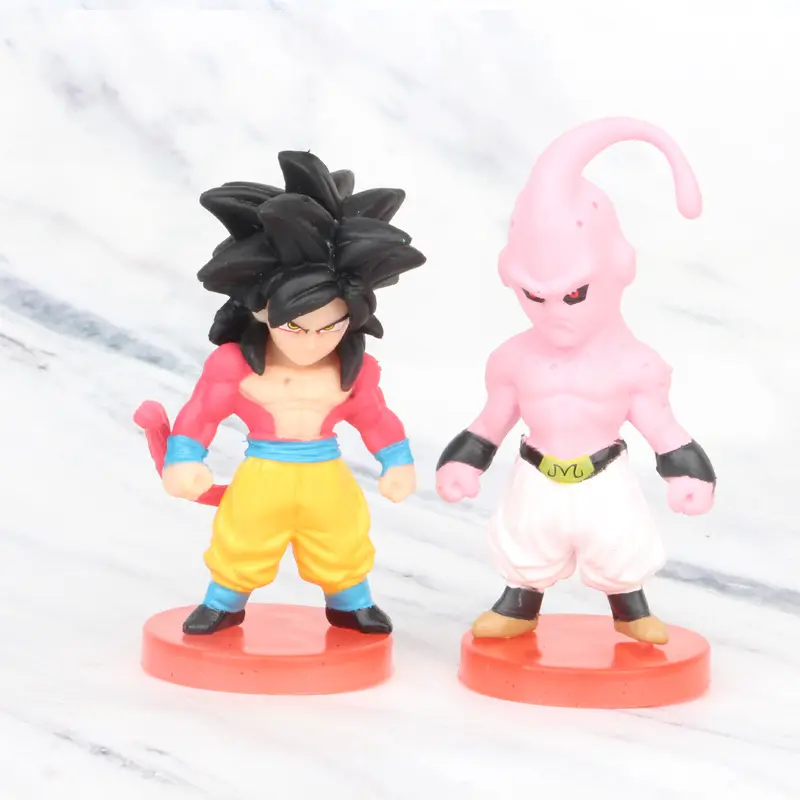 Mô Hình Pvc Quả Cầu Dragon Ball, Bắt Mắt, Phiên Bản Q, Buu Super Xanh Dương, Đỏ Và Đen, Có Goku 0