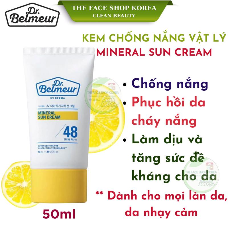 Kem Chống Nắng Vật Lý Màng Khoáng THEFACESHOP DR.BELMEUR MINERAL SUN CREAM SPF…