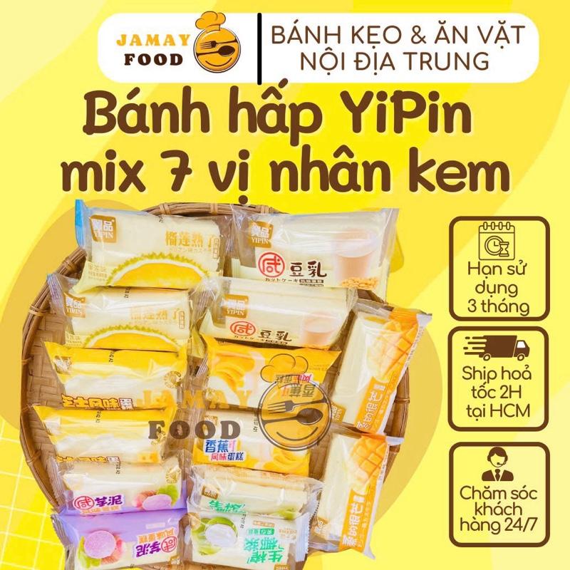 Bánh hấp Yipin 7 vị sầu riêng,chuối, đậu nành, xoài, phô mai đủ vị thơm ngon mềm mịn thơm béo| Ăn vặt Jamay Food