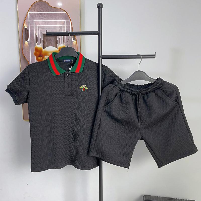 Set đồ bộ nam cổ trụ cộc tay chất liệu xốp nổi by iamthyu - B137 Menswear Áo Quần 2