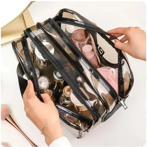 Túi Đựng Mỹ Phẩm TPU Không Thấm Nước Trong Suốt In Hình Tay Túi Trang Điểm Túi Tắm Cầm Tay Túi Đựng Mỹ Phẩm Bag Nhung Da 4