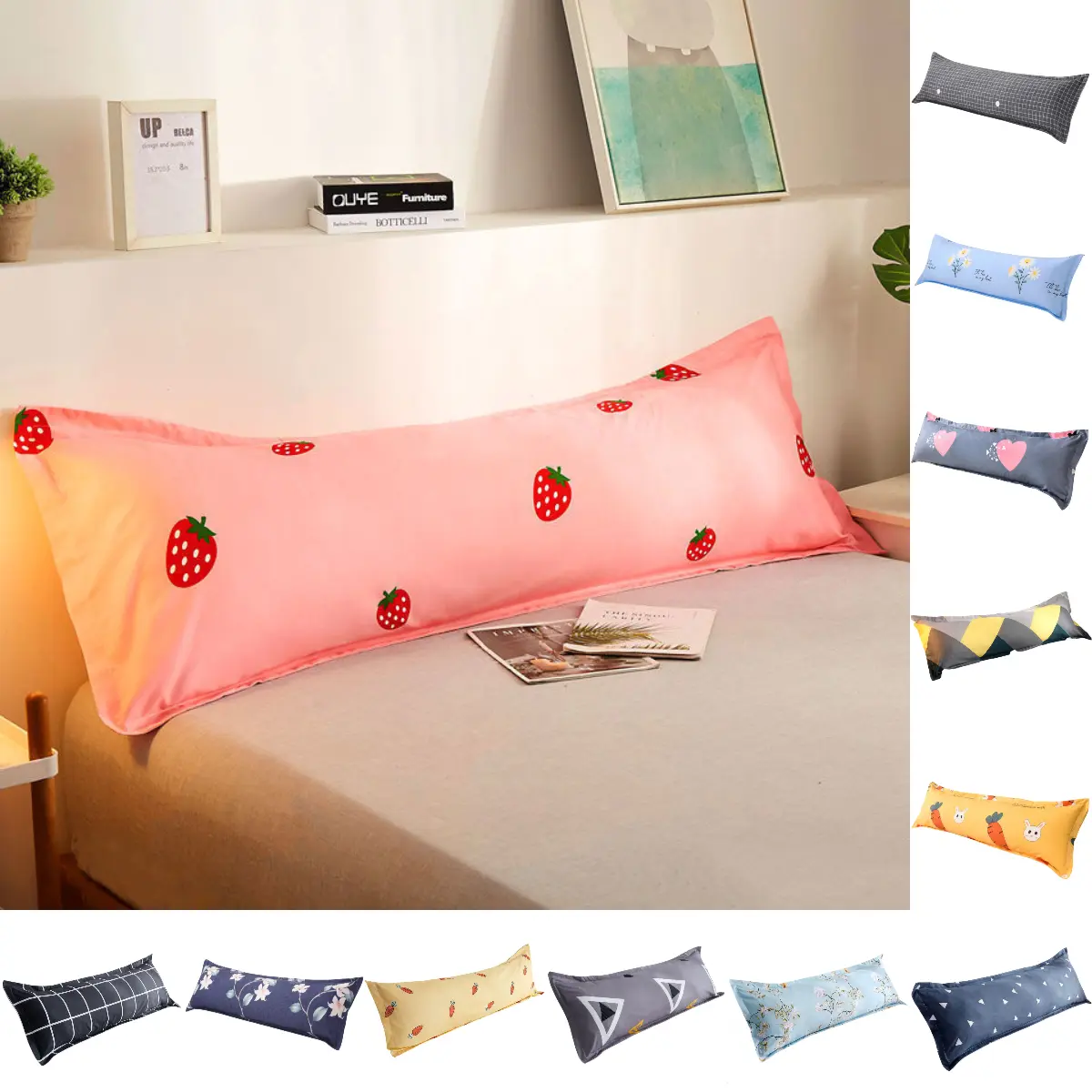 Relaxing And Supportive Long Pillow For Couples 1.5m Size Suitable For Single Person Use