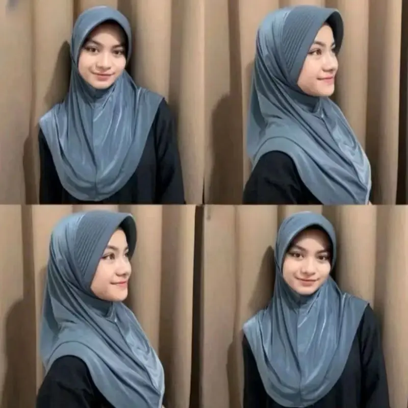 jilbab sport pet tebal / bergo sport pet tebal / jilbab instan / hijab bergo pet tebal Cantik Lembut Nyaman Pad Spandex Muslim Kerudung 0