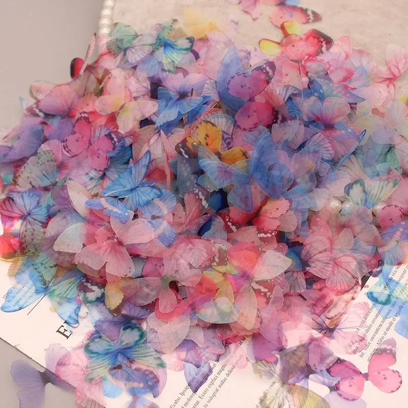 เครื่องประดับผีเสื้อ, ผสมหลายสี, ผ้าสักหลาดชั้นเดียว, โบว์ DIY ผีเสื้อ, ปิ่นปักผม, แต่งหน้าใบหน้า, กระดาษติดหน้า, ผีเสื้อขนาดเล็ก