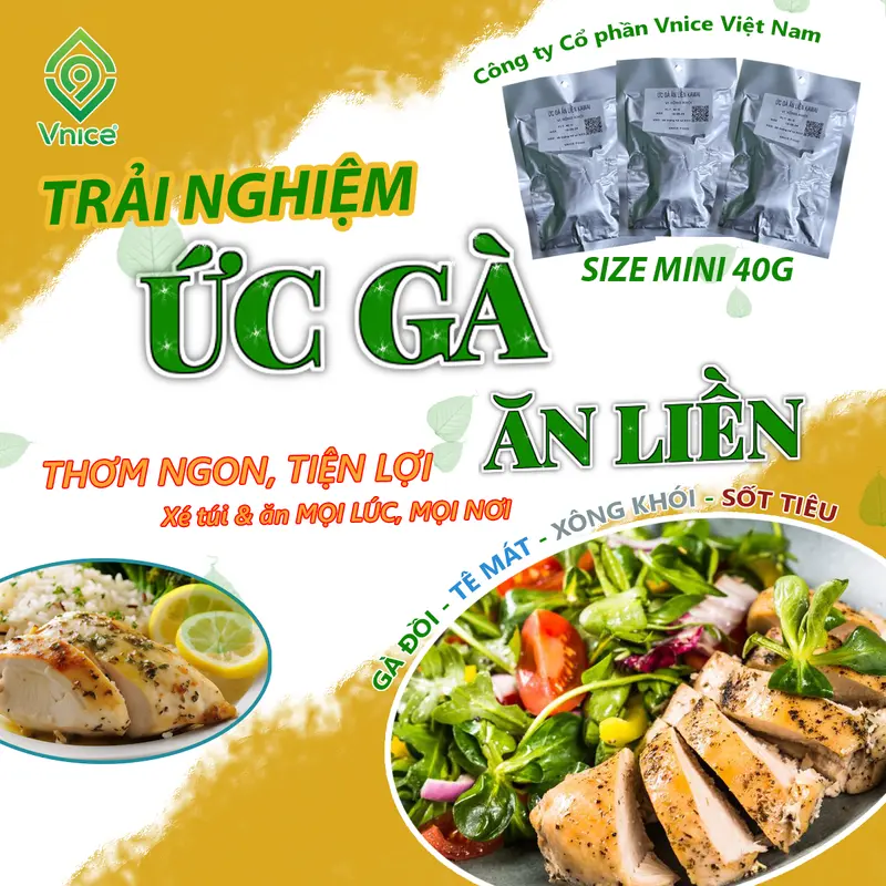 [GÓI TRẢI NGHIỆM] GÓI NHỎ 40G ỨC GÀ ĂN LIỀN KAWAI (không đóng túi rồng xanh) - Bữa Ăn Nhanh Gọn, Đầy Dinh Dưỡng, Xé Túi Ăn Ngay - Size 40G - V9 Food (Cay) 1