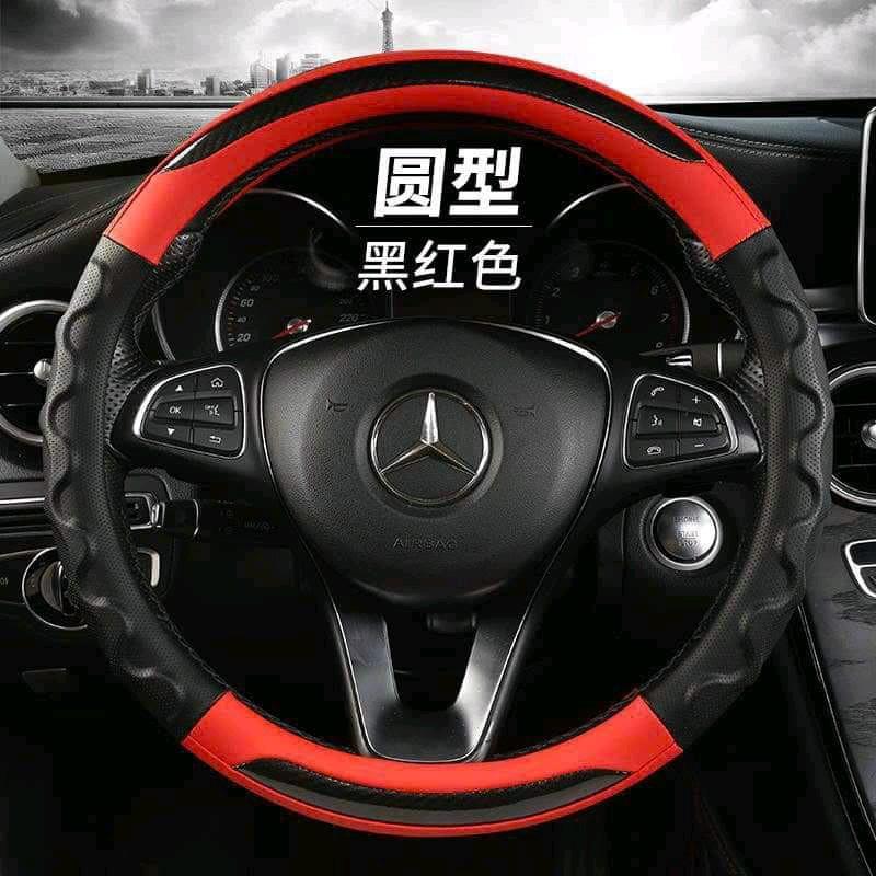 Bọc Vô Lăng Cao Cấp Luxury Car Vân Carbon  Phối Da Nhiều Màu Size 36cm-49cm 3