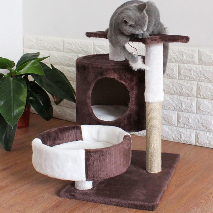 Product Introduction of Ready to ship 2-story cat condo, cat climbing frame ‼️ Cat condo, cat scratching post, cat bed, cat toys, cheap cat condo # P122. 15