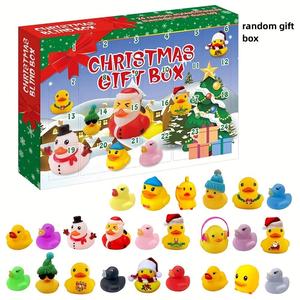 24 Days Countdown Advent Calendar, 1 Set Rubber Duck Advent Calendar, Christmas Party Activities Supplies for Kids and Adults