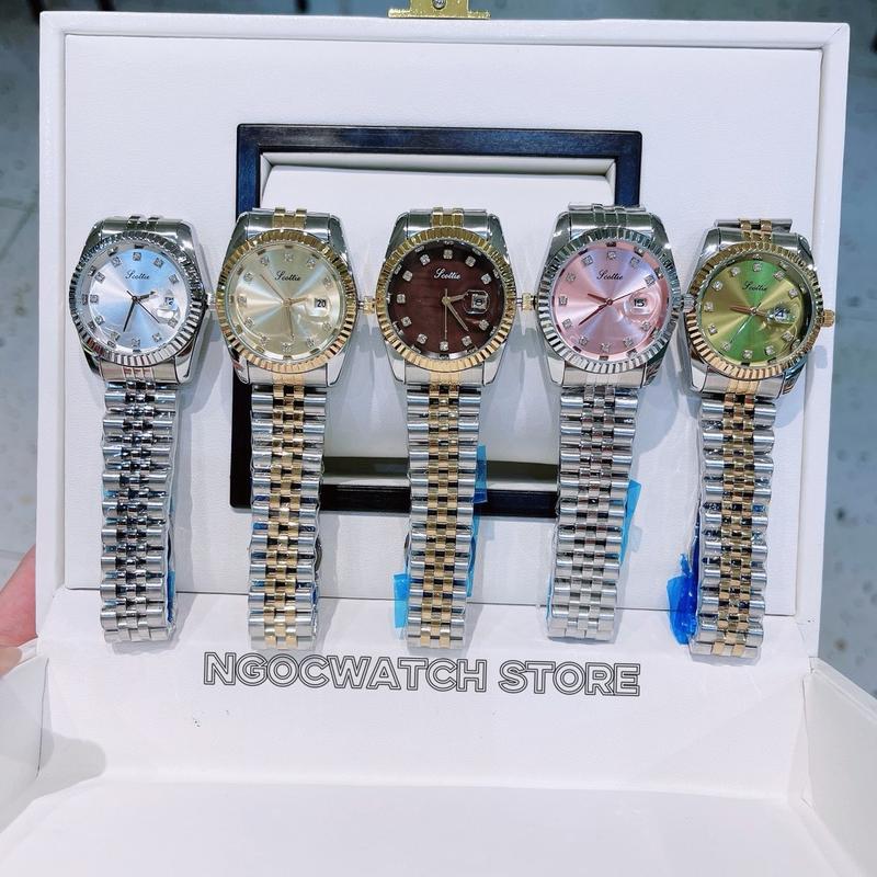  TẶNG THÁO MẮT DÂY  Đồng Hồ Nữ SCOTI301_Máy Nhật Dây Thép Đúc Cao Cấp Khóa Gập 2 Chiều Có Lịch Ngày_Size 31mm Women Watch 