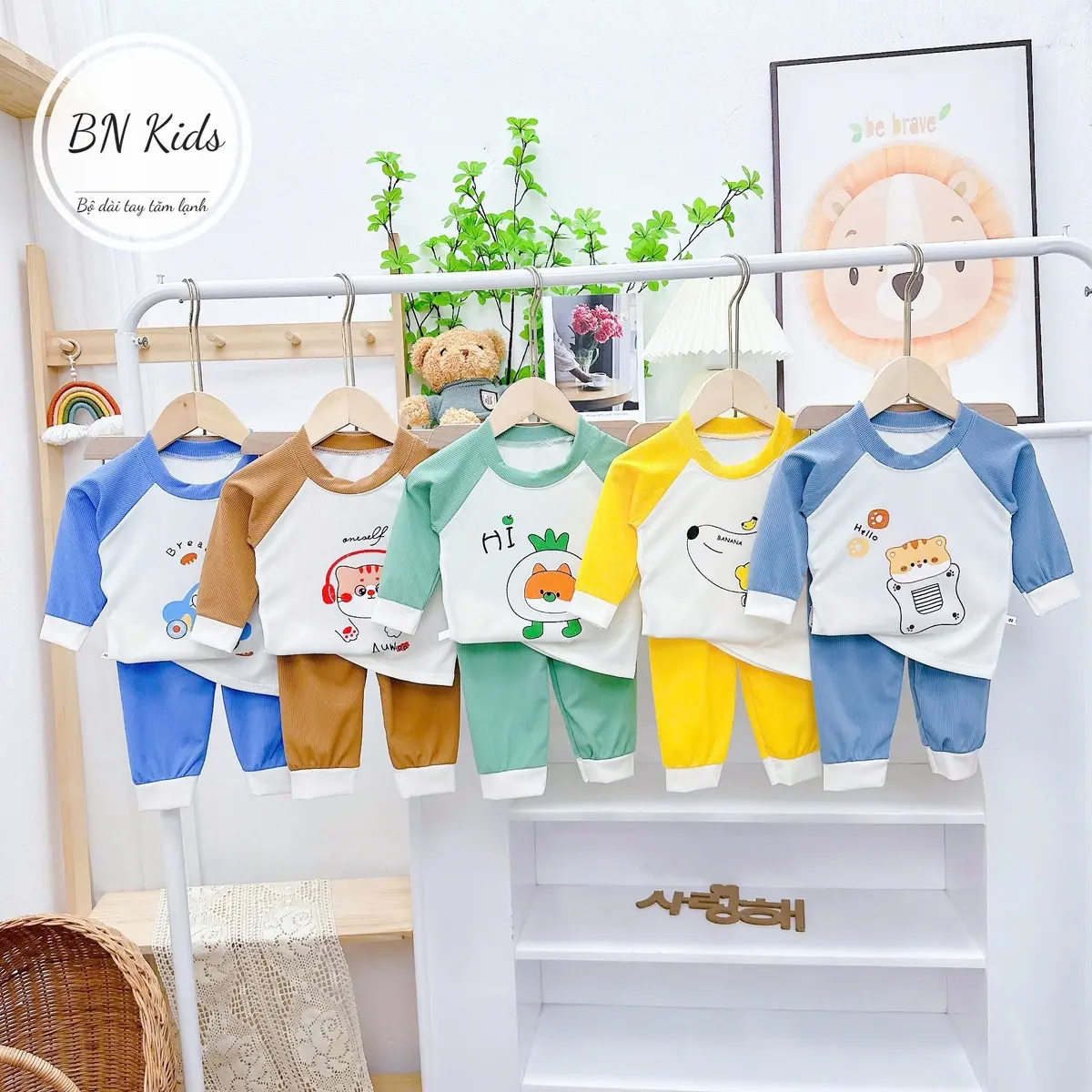 Đồ bộ TAY DÀI cho bé- đồ bộ thun tăm loại 1 cho bé đi học đi chơi- set bộ bé trai Suits & Sets Sandal nỉ jean